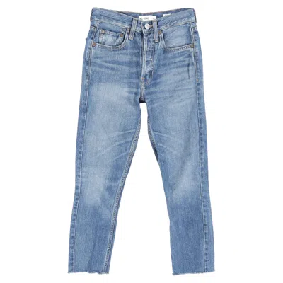 Re/done High-rise Slim-fit Jeans In Blue Cotton Denim