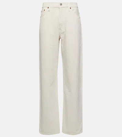 Re/done High-rise Straight-leg Jeans In Elfenbein