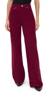 Re/done High Rise Wide Leg Corduroy Pants Beet Cord In Burgundy