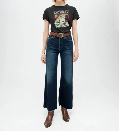 Re/done High Rise Wide Leg Crop Jean In Barely Worn In Blue
