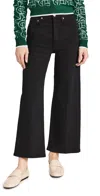 Re/done High Rise Wide Leg Crop Jeans In Black