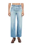 Re/done High Rise Wide Leg Crop Jeans In Indigo In Blue