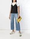 Re/done High Rise Wide Leg Crop Jeans In Indigo In Green