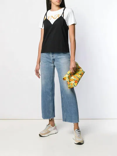 Re/done High Rise Wide Leg Crop Jeans In Indigo In Green