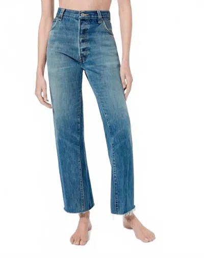 Re/done High Rise Wide Leg Crop Jeans In Indigo In Multi