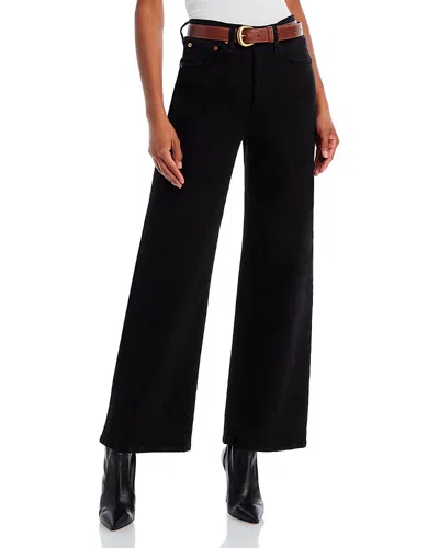 Re/done Low Rider Wide-leg Mid-rise Jeans In Black