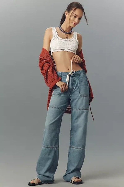 Re/done High-rise Wide-leg Jeans In Blue