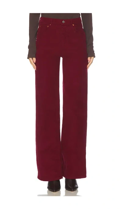 Re/done High Rise Wide Leg Jeans In Beet Cord