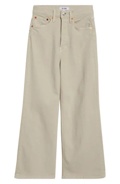 Re/done High Waist Ankle Wide Leg Jeans In Gray