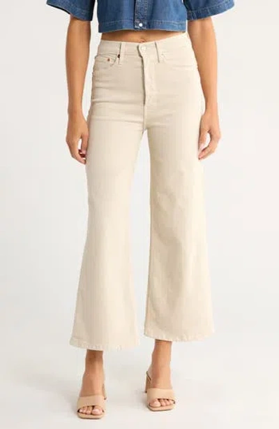 Re/done Mid Rise Wide Leg Jeans In Neutral