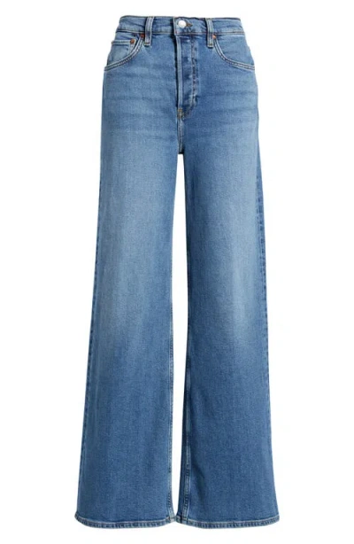 Re/done High Waist Wide Leg Jeans In Blue