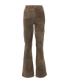 Re/done High-rise Leather Bootcut Jeans In Brown