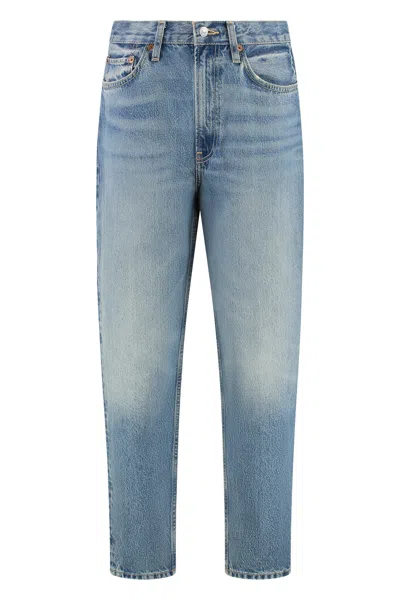 Re/done Originals 90s Mid Rise Ankle Crop Jean In Soft Iindigo In Blue