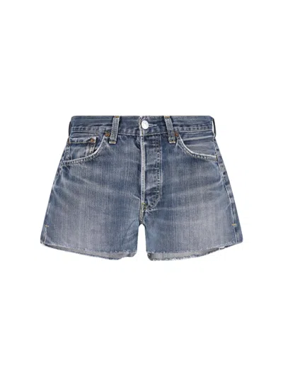Re/done High-rise Cotton Jeans In Blue