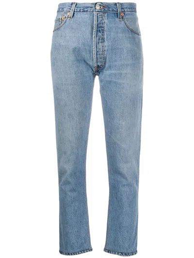 Re/done High-rise Denim Pants For Women In Indigo