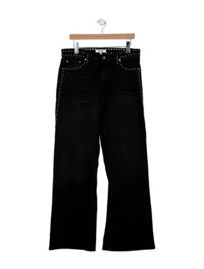 Pre-owned Re/done High-rise Flared Jeans In Black