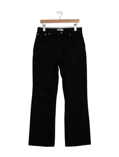 Pre-owned Re/done High-rise Flared Jeans In Black
