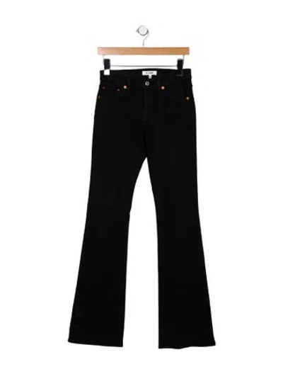 Pre-owned Re/done High-rise Flared Jeans In Black