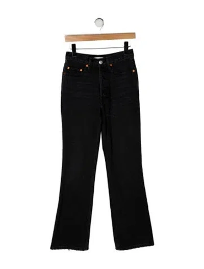 Pre-owned Re/done High-rise Flared Jeans In Black