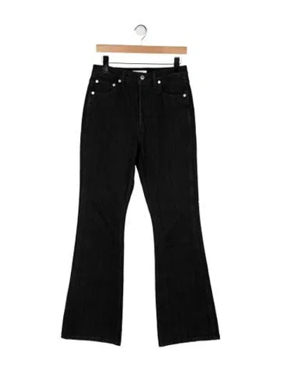 Pre-owned Re/done High-rise Flared Jeans In Black