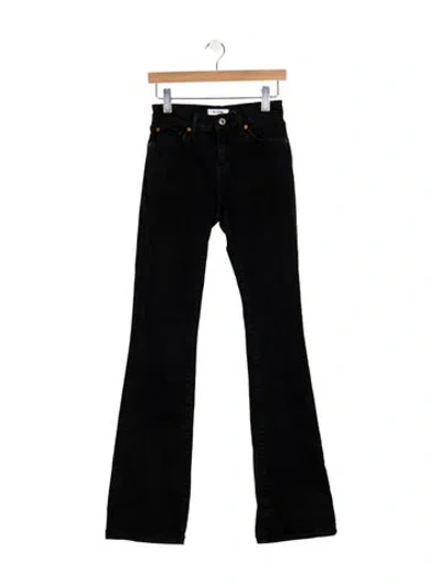 Pre-owned Re/done High-rise Flared Jeans In Black