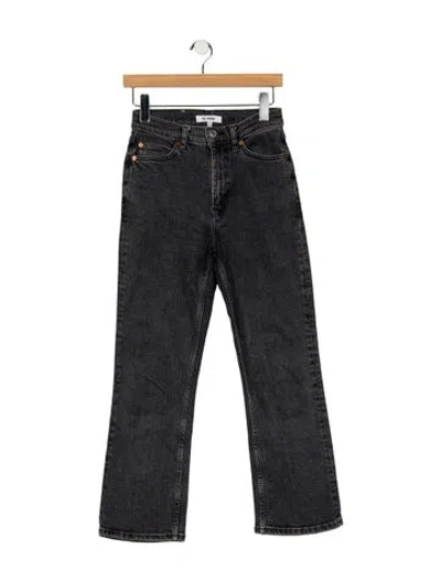 Pre-owned Re/done High-rise Flared Jeans In Black
