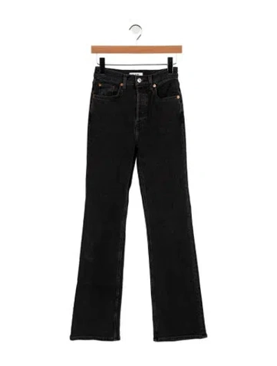Pre-owned Re/done High-rise Flared Jeans In Black