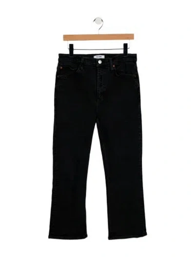Pre-owned Re/done High-rise Flared Jeans In Black