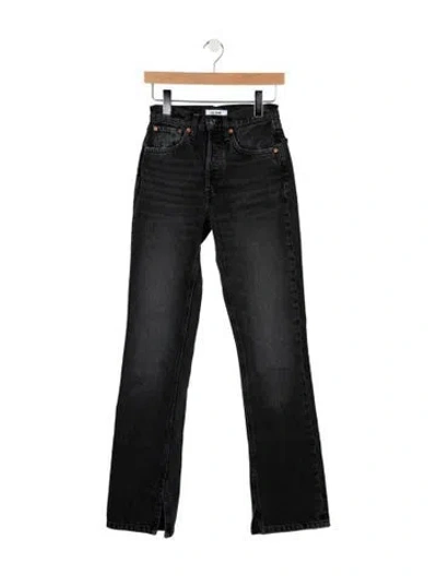 Pre-owned Re/done High-rise Flared Jeans In Black