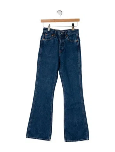 Pre-owned Re/done High-rise Flared Jeans In Blue