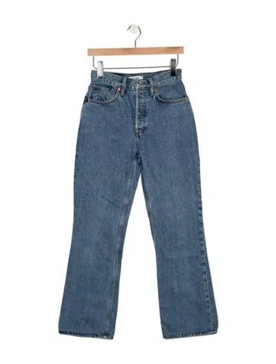 Pre-owned Re/done High-rise Flared Jeans In Blue