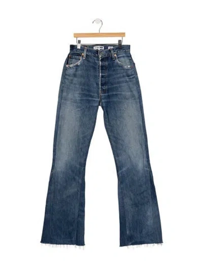 Pre-owned Re/done High-rise Flared Jeans In Blue
