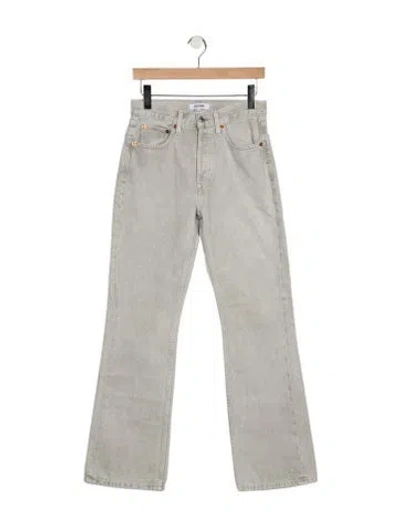 Pre-owned Re/done High-rise Flared Jeans In Grey
