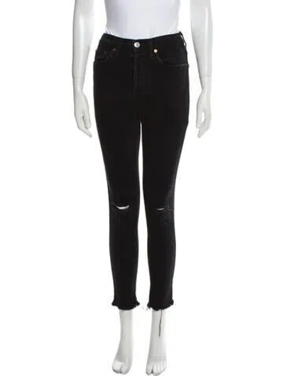 Pre-owned Re/done High-rise Skinny Leg Jeans In Black