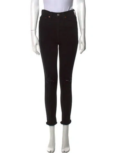 Pre-owned Re/done High-rise Skinny Leg Jeans In Black