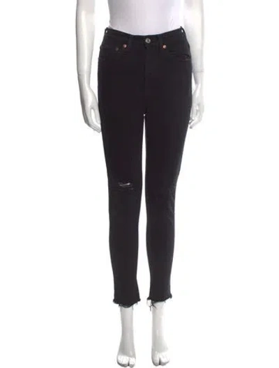 Pre-owned Re/done High-rise Skinny Leg Jeans In Black