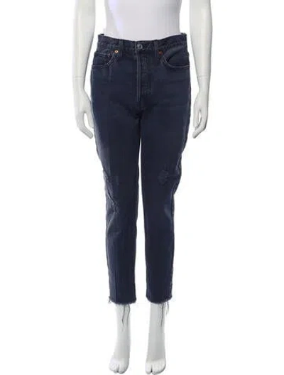 Pre-owned Re/done High-rise Skinny Leg Jeans In Black