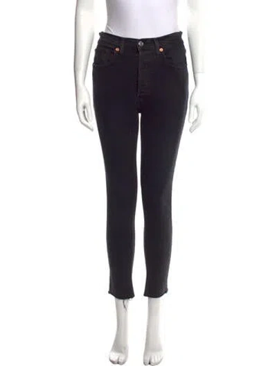 Pre-owned Re/done High-rise Skinny Leg Jeans In Black