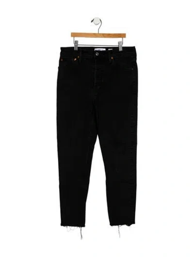 Pre-owned Re/done High-rise Skinny Leg Jeans In Black