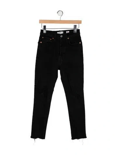 Pre-owned Re/done High-rise Skinny Leg Jeans In Black