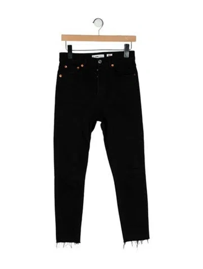 Pre-owned Re/done High-rise Skinny Leg Jeans In Black