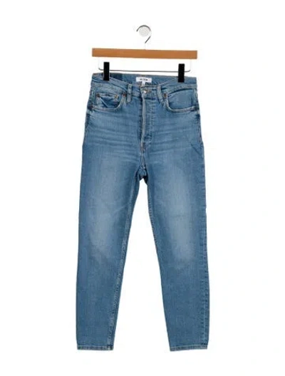 Pre-owned Re/done High-rise Skinny Leg Jeans In Blue