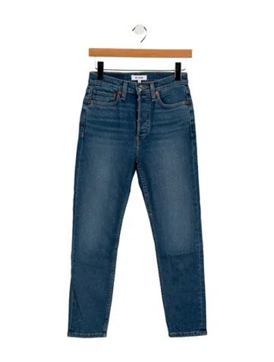 Pre-owned Re/done High-rise Skinny Leg Jeans In Blue
