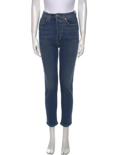 Pre-owned Re/done High-rise Skinny Leg Jeans In Blue