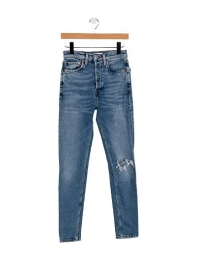 Pre-owned Re/done High-rise Skinny Leg Jeans In Blue