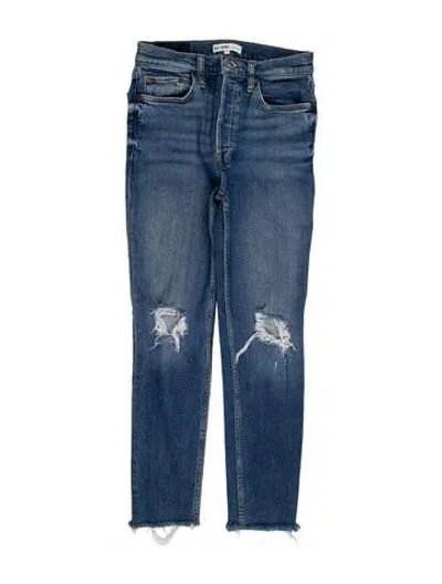 Pre-owned Re/done High-rise Skinny Leg Jeans In Blue