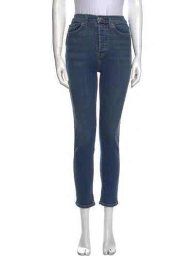 Pre-owned Re/done High-rise Skinny Leg Jeans In Blue