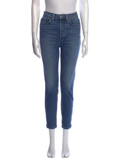 Pre-owned Re/done High-rise Skinny Leg Jeans In Blue