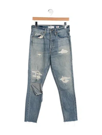 Pre-owned Re/done High-rise Skinny Leg Jeans In Blue