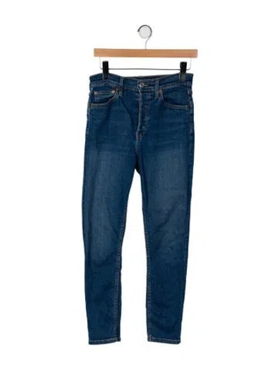 Pre-owned Re/done High-rise Skinny Leg Jeans In Blue